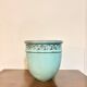 Old Flower Pot Ceramic Terracotta Glazed Varnished Blue Planter