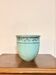 Old Flower Pot Ceramic Terracotta Glazed Varnished Blue Planter
