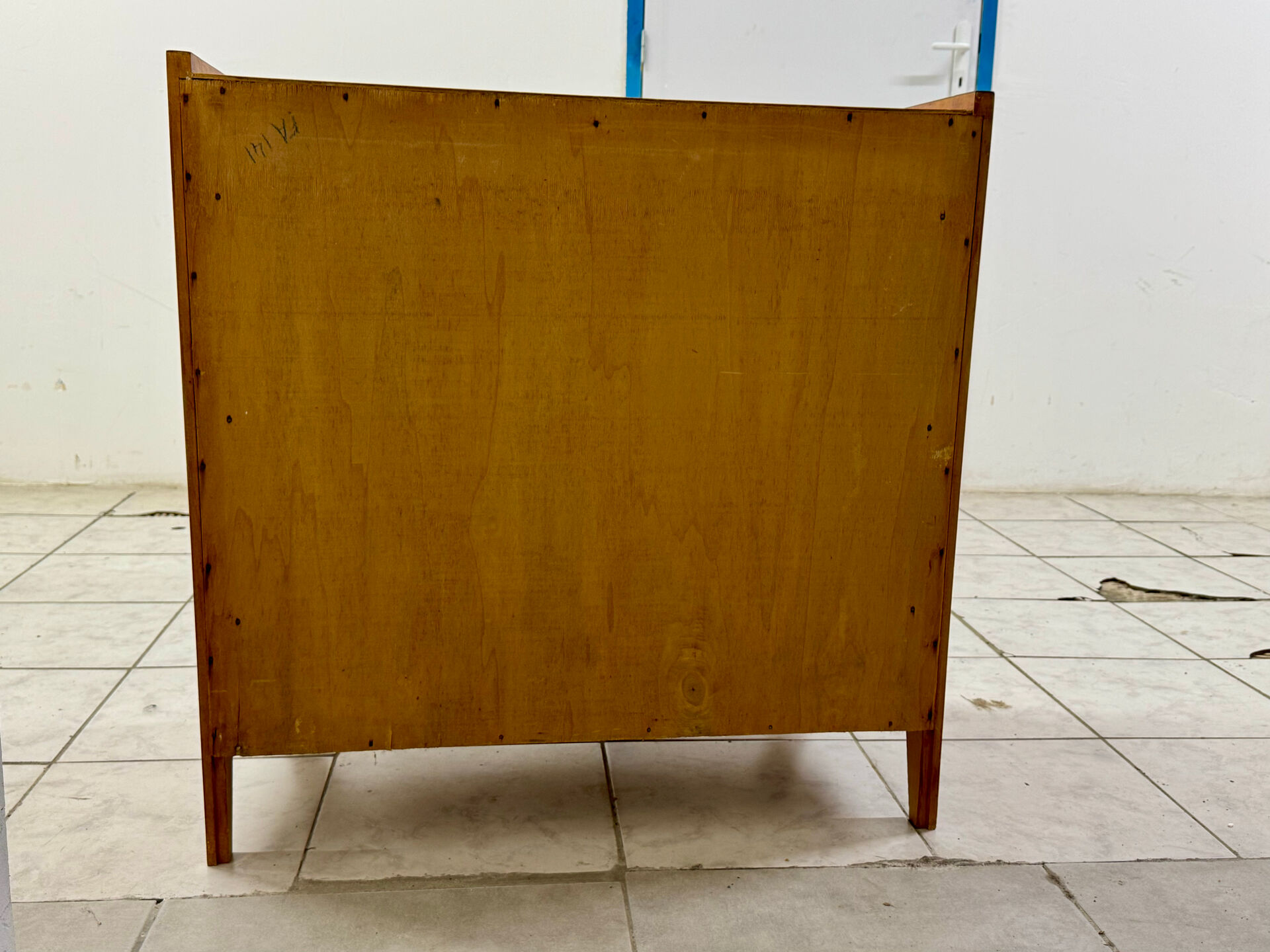 Vintage Scandinavian chest of drawers - varnished wood in teak colour