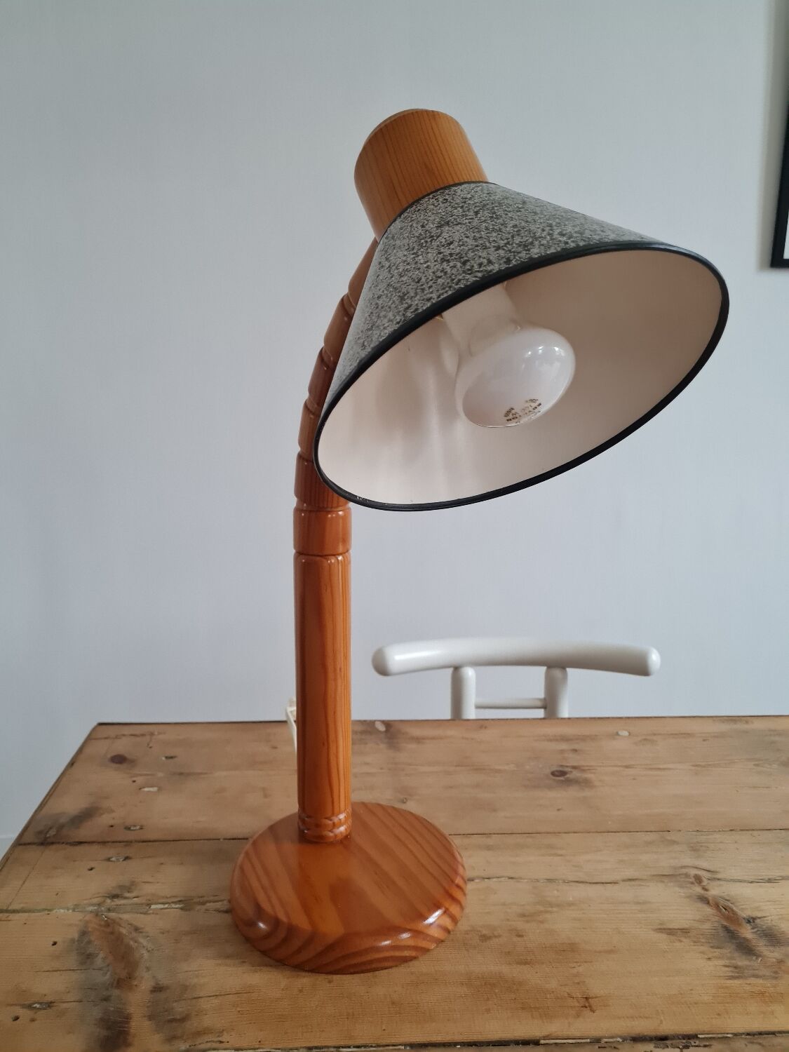 Scandinavian articulated pine lamp