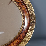 Old oval frame gilded stucco wood 50.5x40 cm, leaf 40x29.8 cm circa 1930 SB
