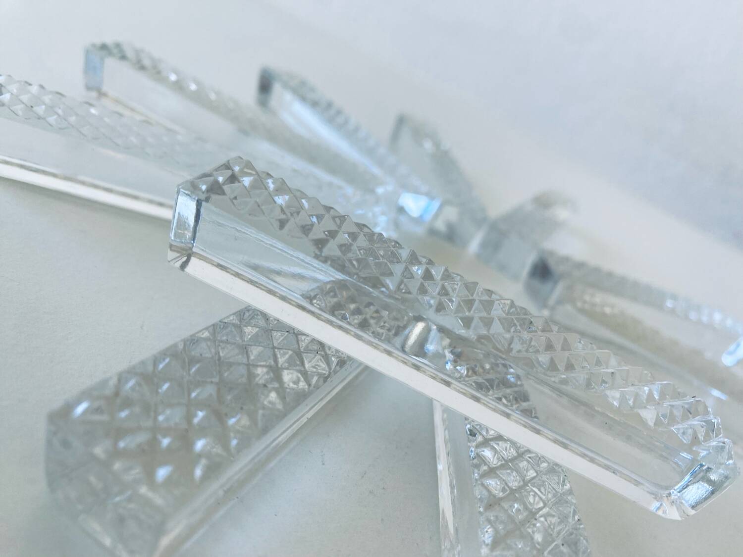 10 old crystal knife holders