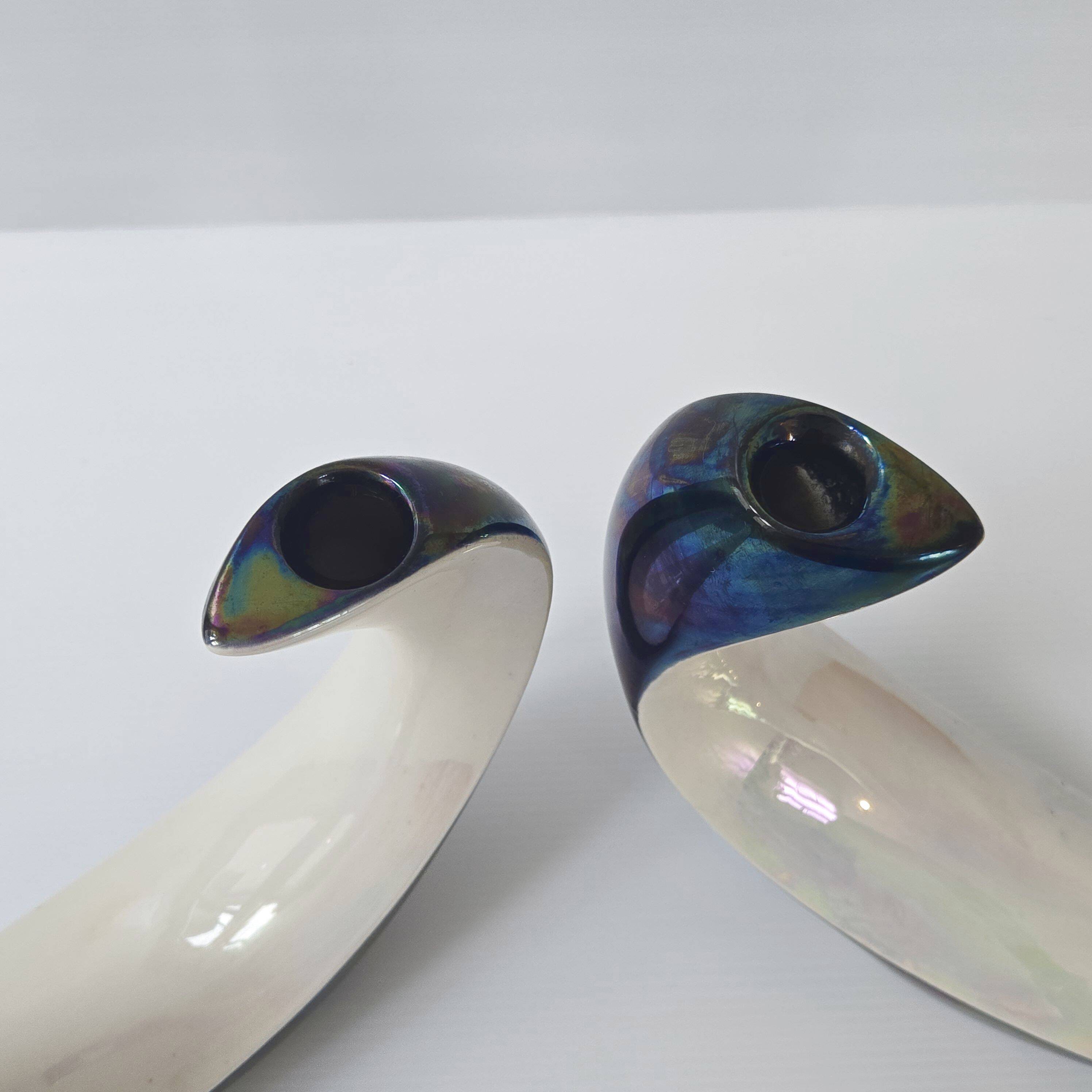 Pair of vintage Verceram candlesticks, 1960s