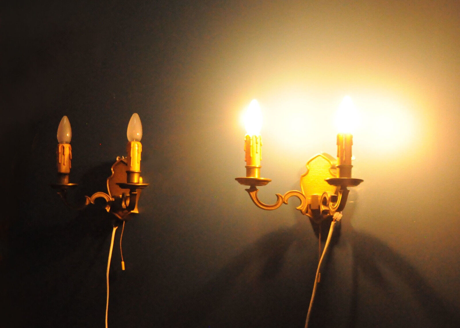 Pair of brass sconces