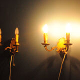 Pair of brass sconces
