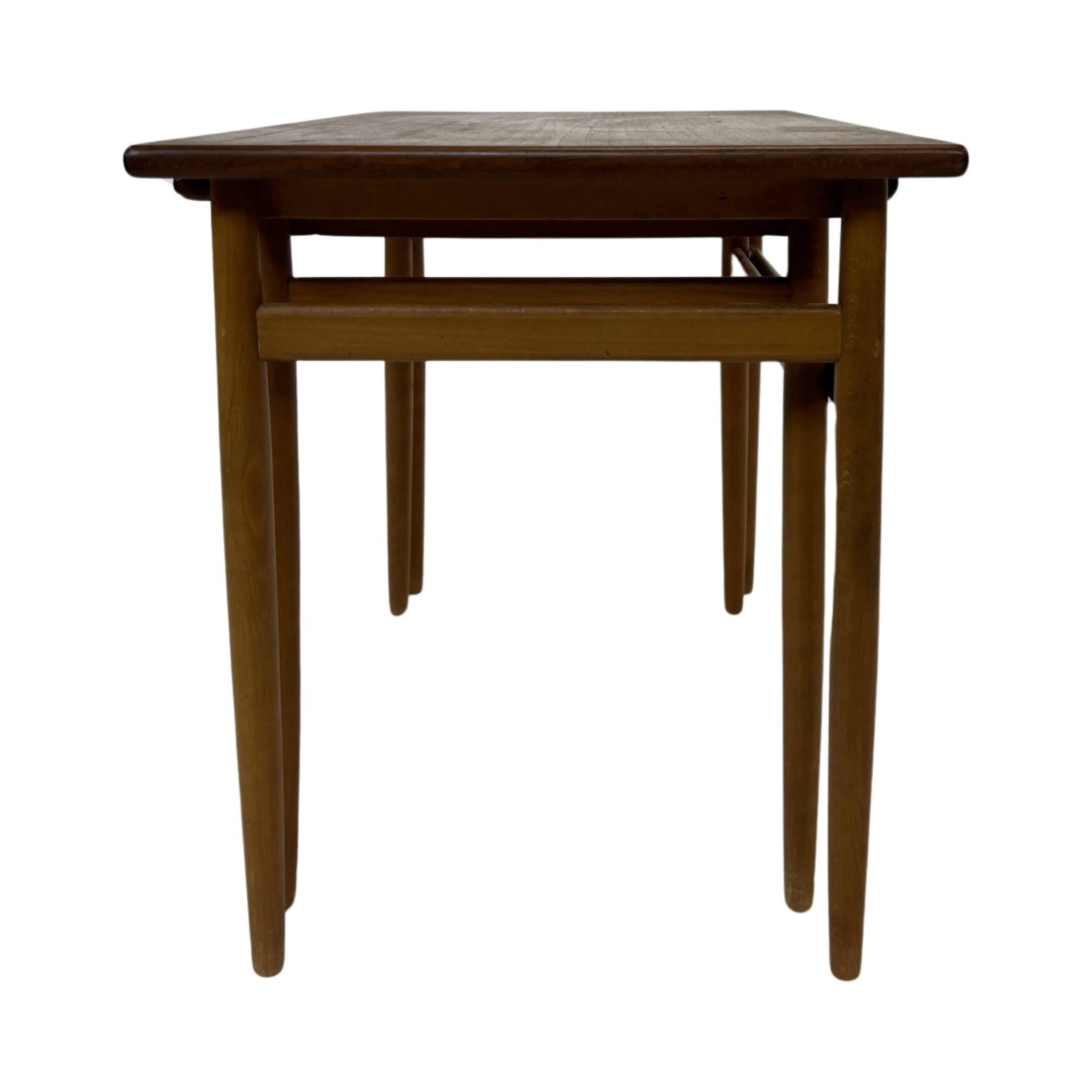 Vintage side tables nesting tables 1960s teak design