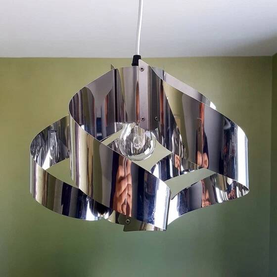 Chrome spiral suspension space age 1970