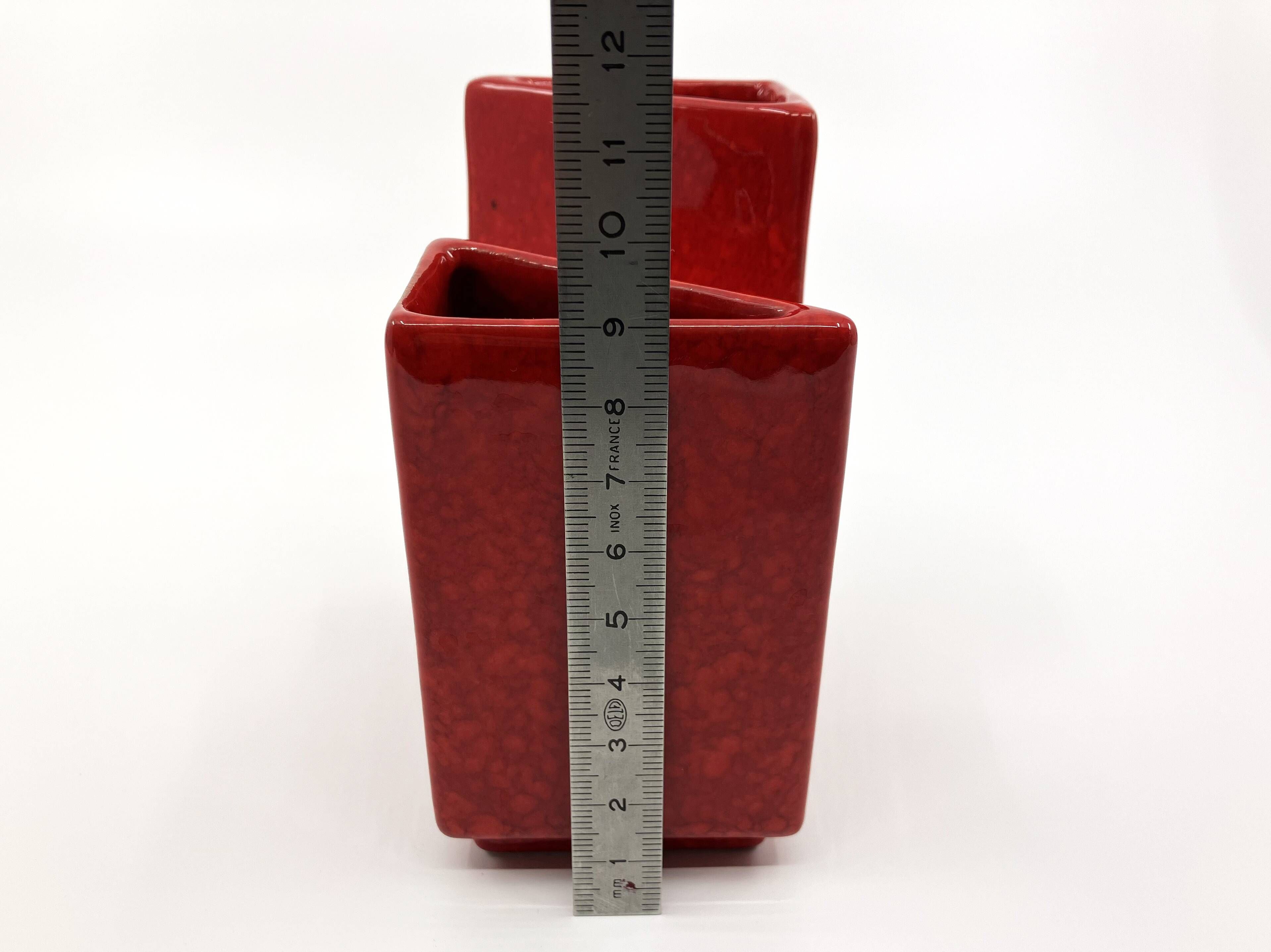 Vase with 2 necks by Roberto Rigon for Bertoncello • Italy • Circa 1970