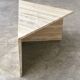 Up & Up large Italian Brutalist travertine coffee table, two-piece geometric mod