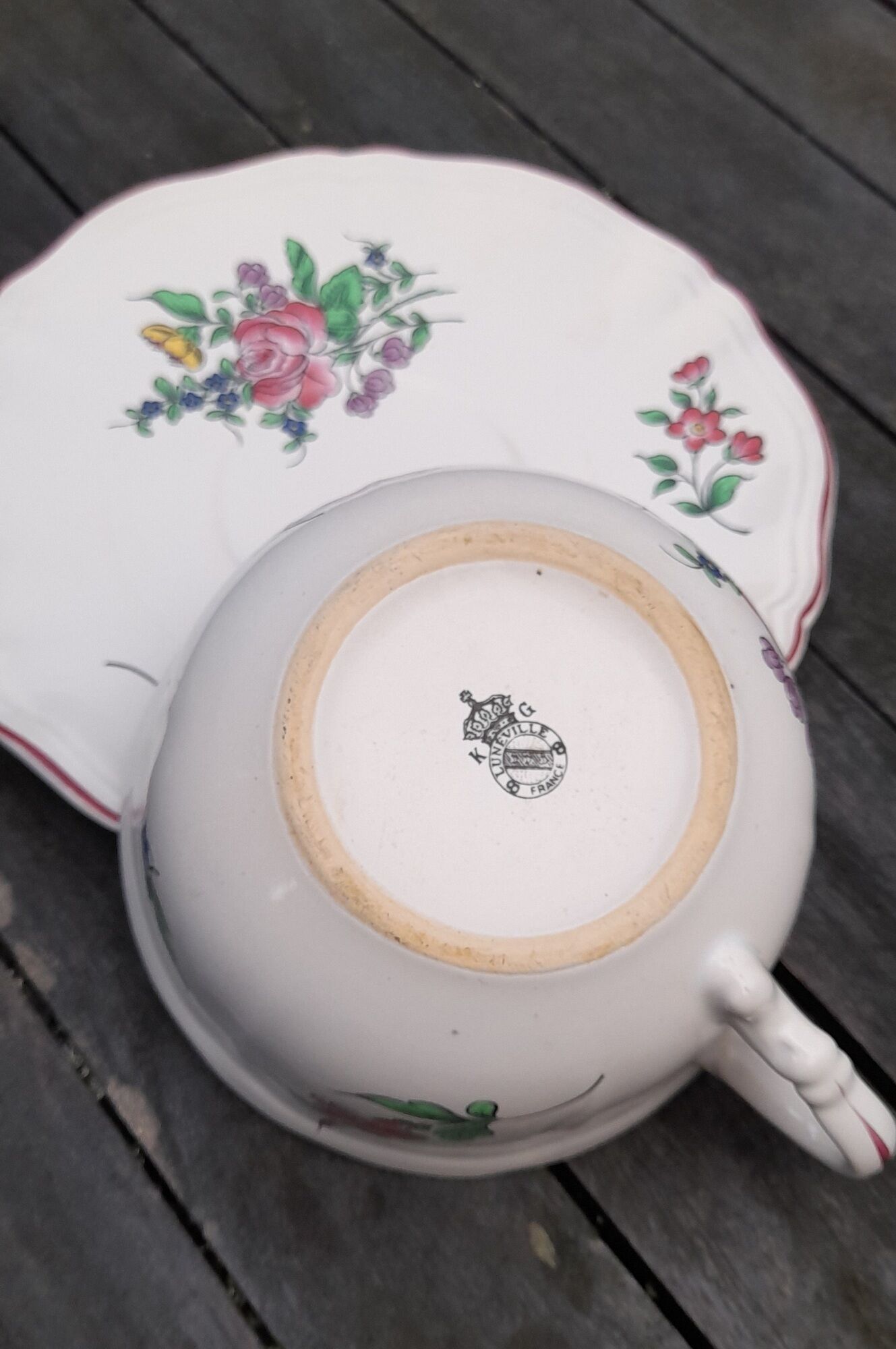 Cup and saucer lunch of lunéville, model fine lamp lamp