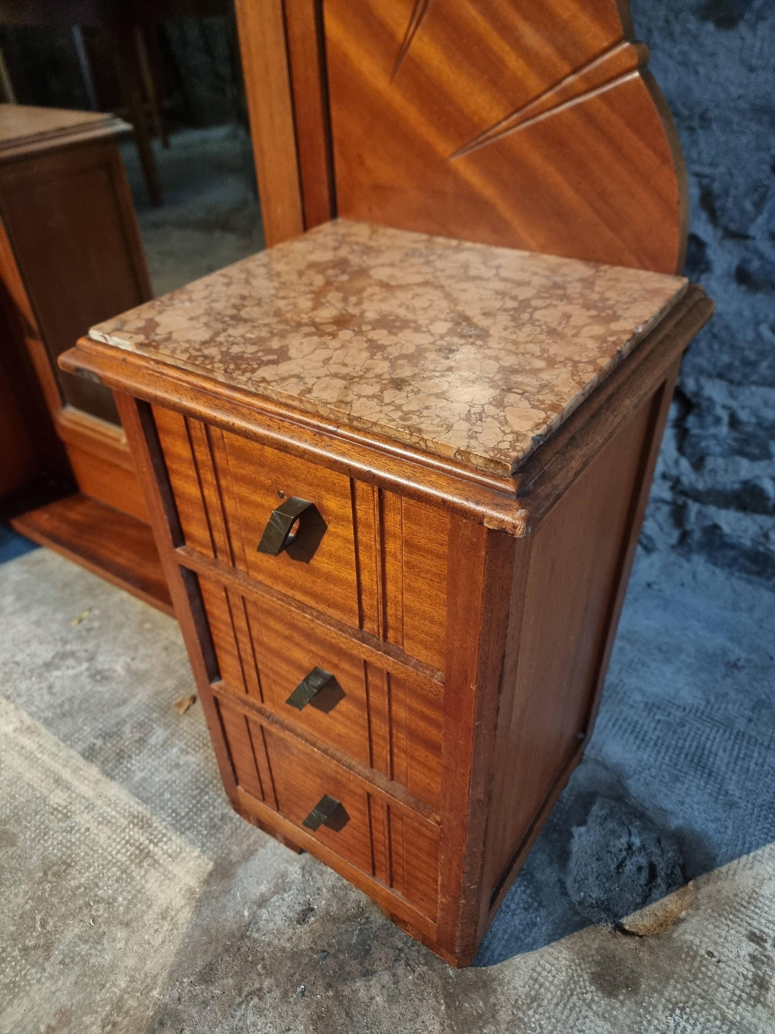 Art Deco mahogany dressing table with bevelled tilting mirror, France, 1920s–1930s.