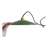 Industrial pendant light, old enameled bowl