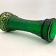 Vintage vase in moulded glass, green and gold patterns - 1970s