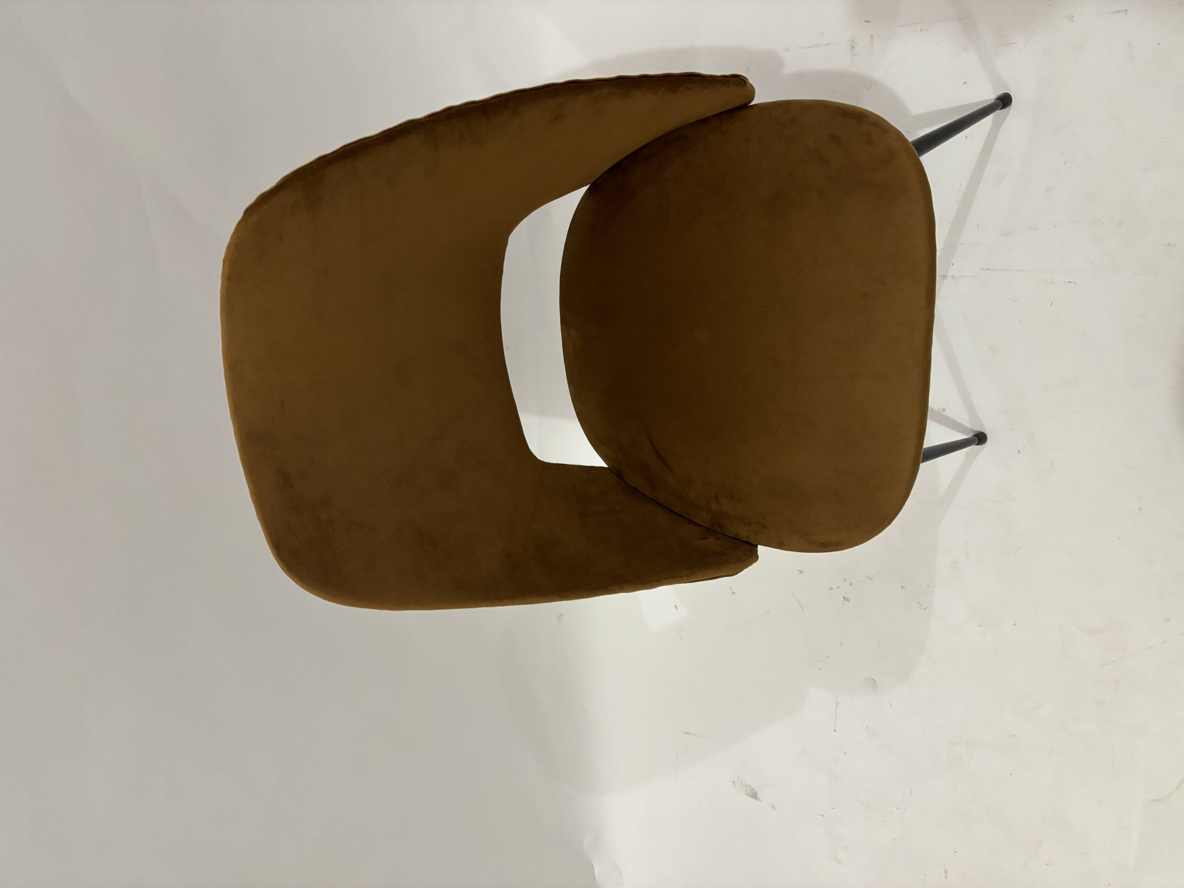 Set of 4 cocktail chairs in ocher velvet