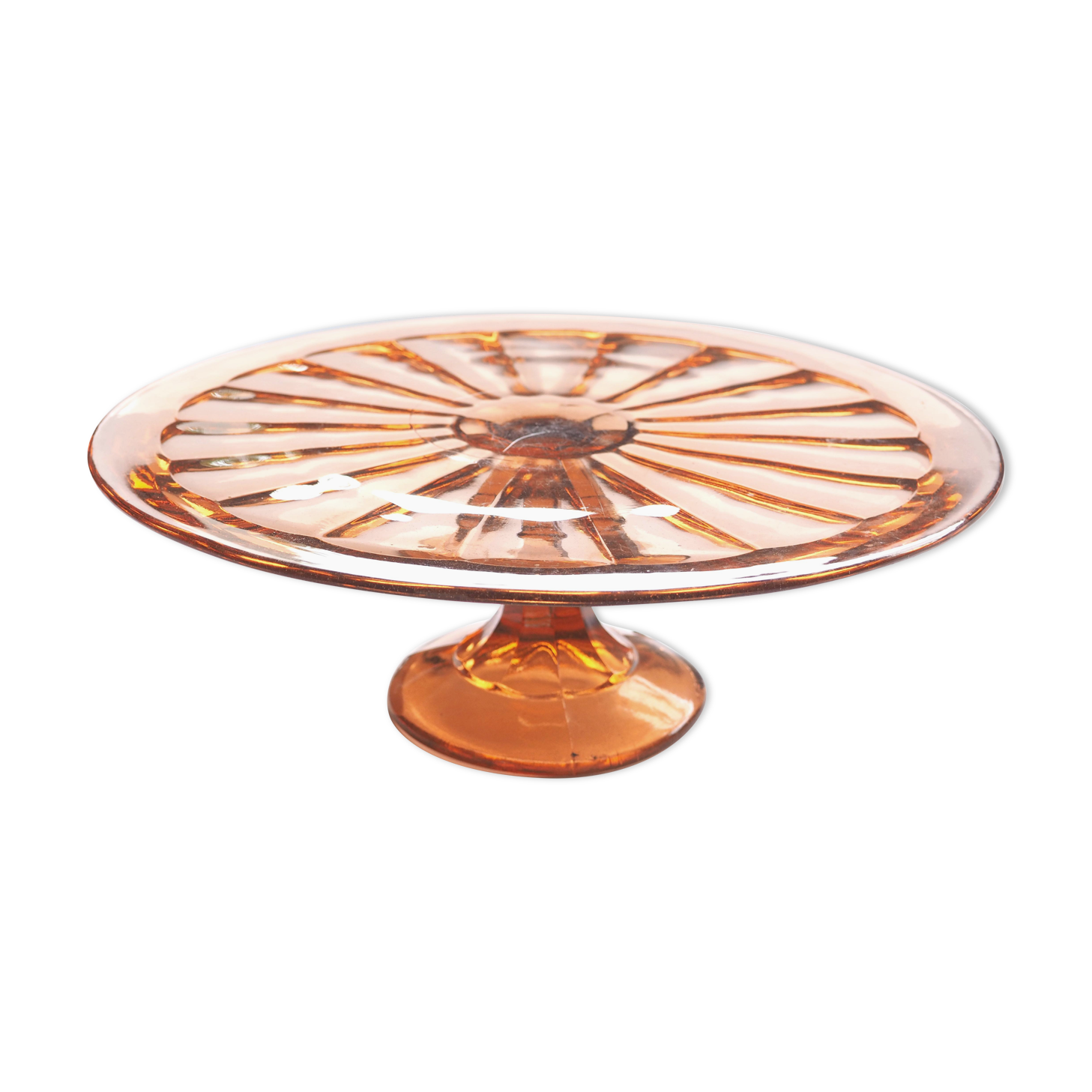 Art Deco glass display cake dish