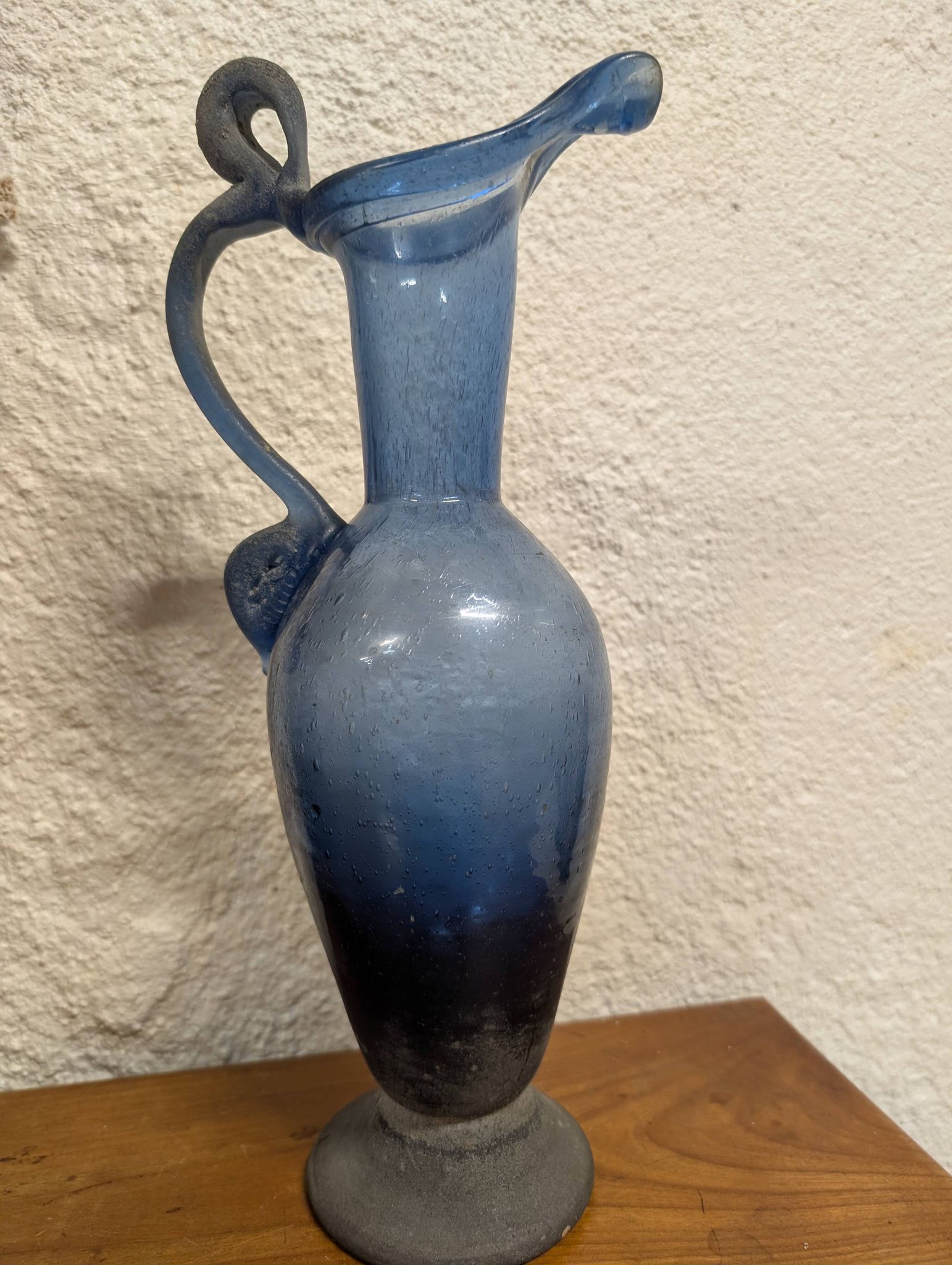 Antique Murano glass jug Seguso Scavo