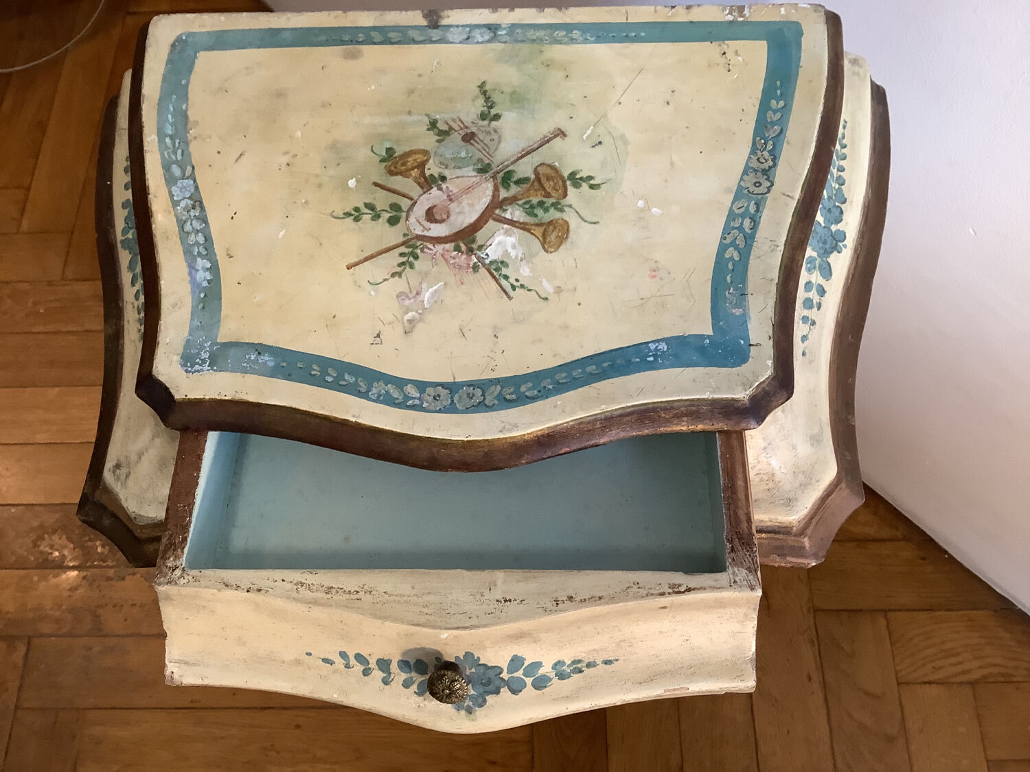 Vintage Venetian baroque style bedside table