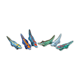 Set of 6 crocodile knife rests in glazed stoneware