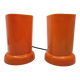 Designer lamp in orange plastic Space Age Vintage 1970 Vintage set of 2
