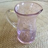 Pink glass pitcher