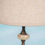 Chic hotel table lamp in onyx and brass, mid-century modern table lamp from the 70s.