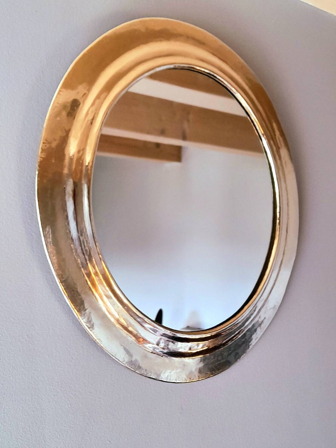 Round metal mirror, 39x39cm, 1970