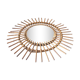 Vintage wicker rattan sun mirror