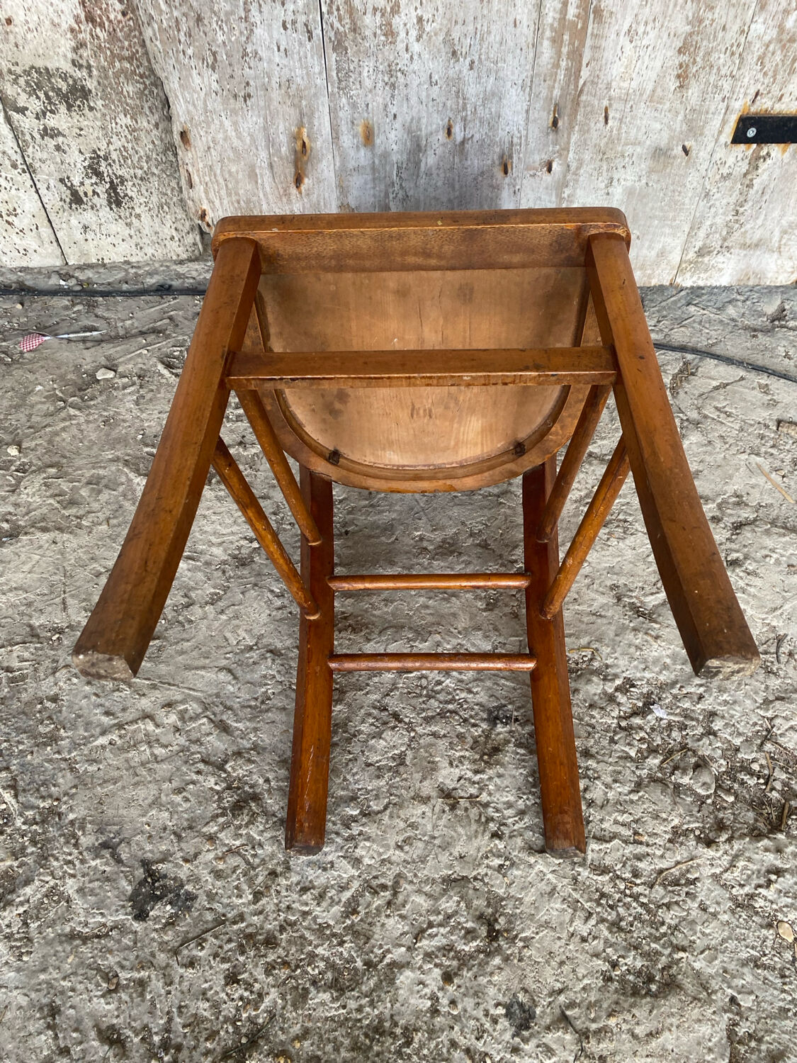 Vintage BAUMANN Mado Wood Bistro Chair with Green Seat