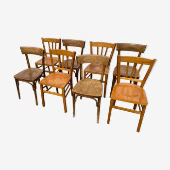 Set of 8 mismatched chairs
