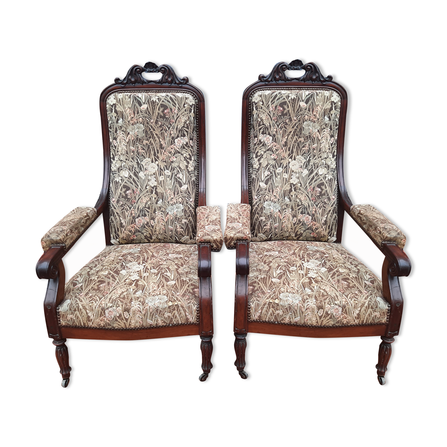 Paire de fauteuils style Louis Philippe