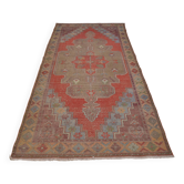 Tapis turc fait main rouge et beige sku 2406