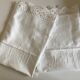 Pair of embroidered 19th linen linen pillowcases