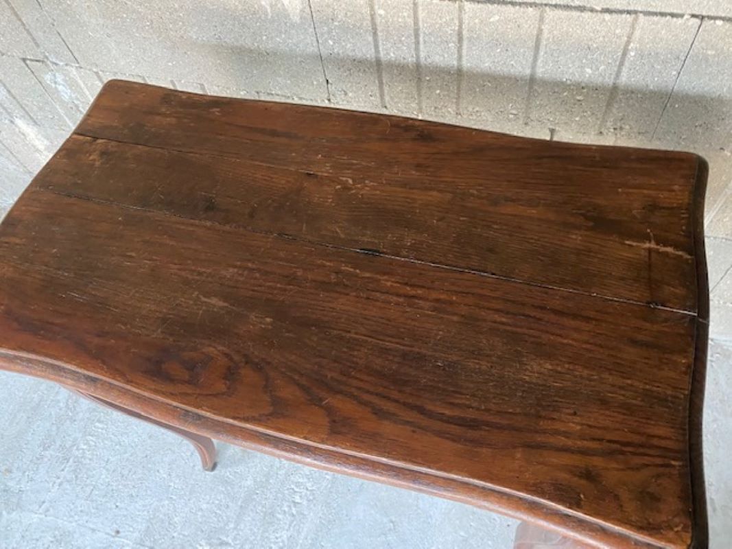 Solid oak desk with a Louis XV 1900 style drawer