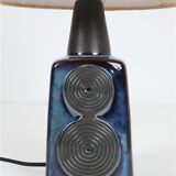 Big "1097" ceramic table lamp by Einar Johansen for Søholm with jute shade, mid-century Danish modern design, 1960s/1970s