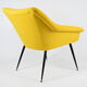 Mid-century armchair Shell, 1960s, NRD, yellow fabric, restored