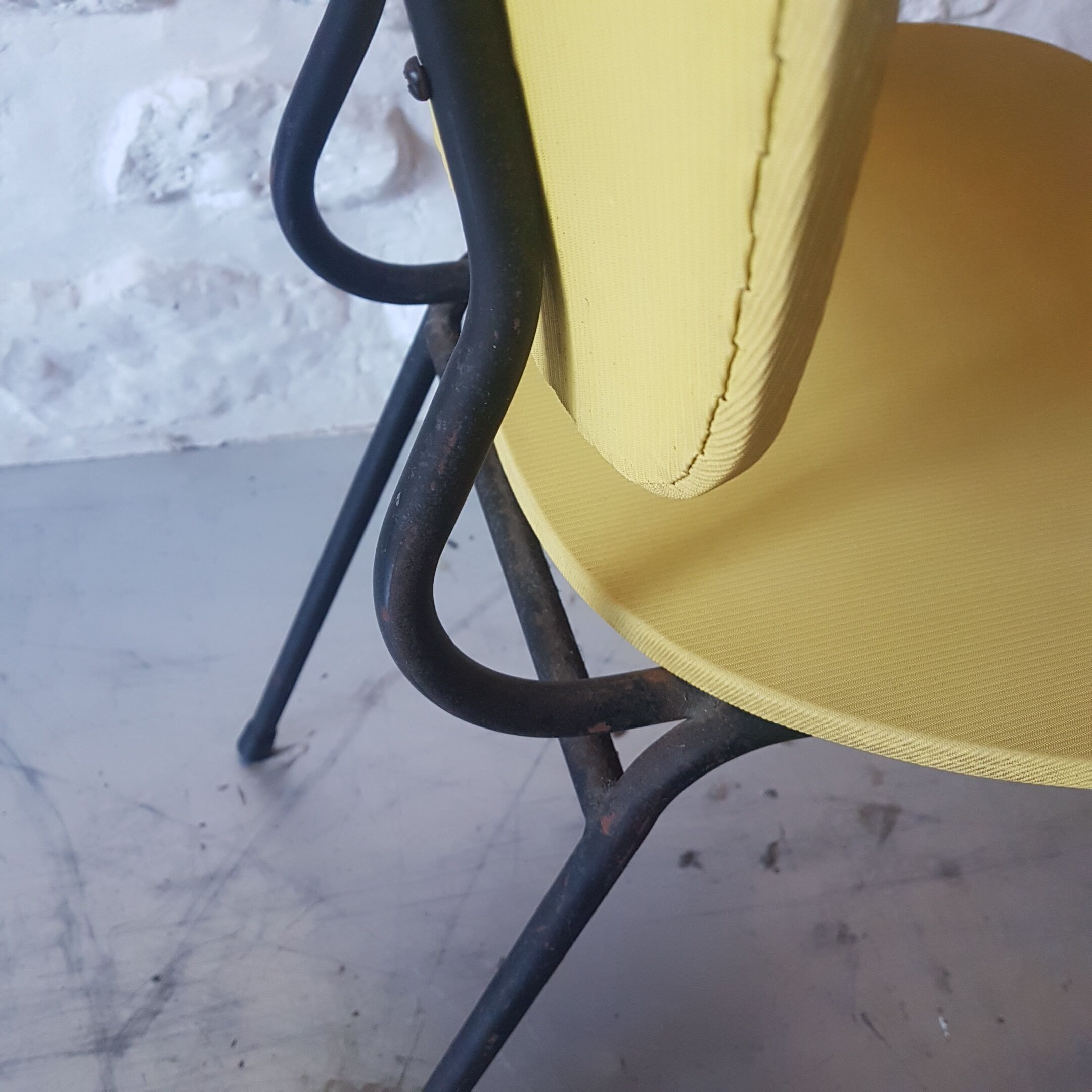 Yellow vintage tubular chair