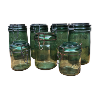 Lot 7 jars of old canning