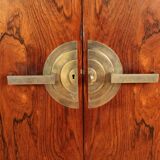 Asymmetrical art deco rosewood veneer cabinet