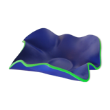 Blue ceramic wavy fruit basket