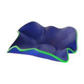 Blue ceramic wavy fruit basket
