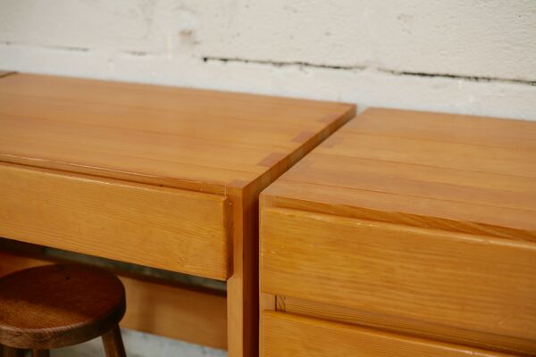 Ensemble de bureau modulable pin Maison Regain France circa 1975