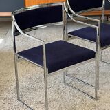 Set of 4 chairs and 2 armchairs model SQ by Willy Rizzo 1970