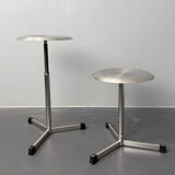 Pair of swivel stools / doctor's stools, metal, by Maquet, Germany, 1960s
