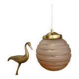 vintage globe pendant light in pink frosted glass