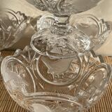 7 crystal cups decorated birds