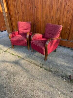 Hungarian Art Deco Armchairs, 1930s, Set of 2