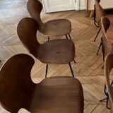 Set of 6 Lulli wood and metal chairs by Carlo Ratti, Italy 50s