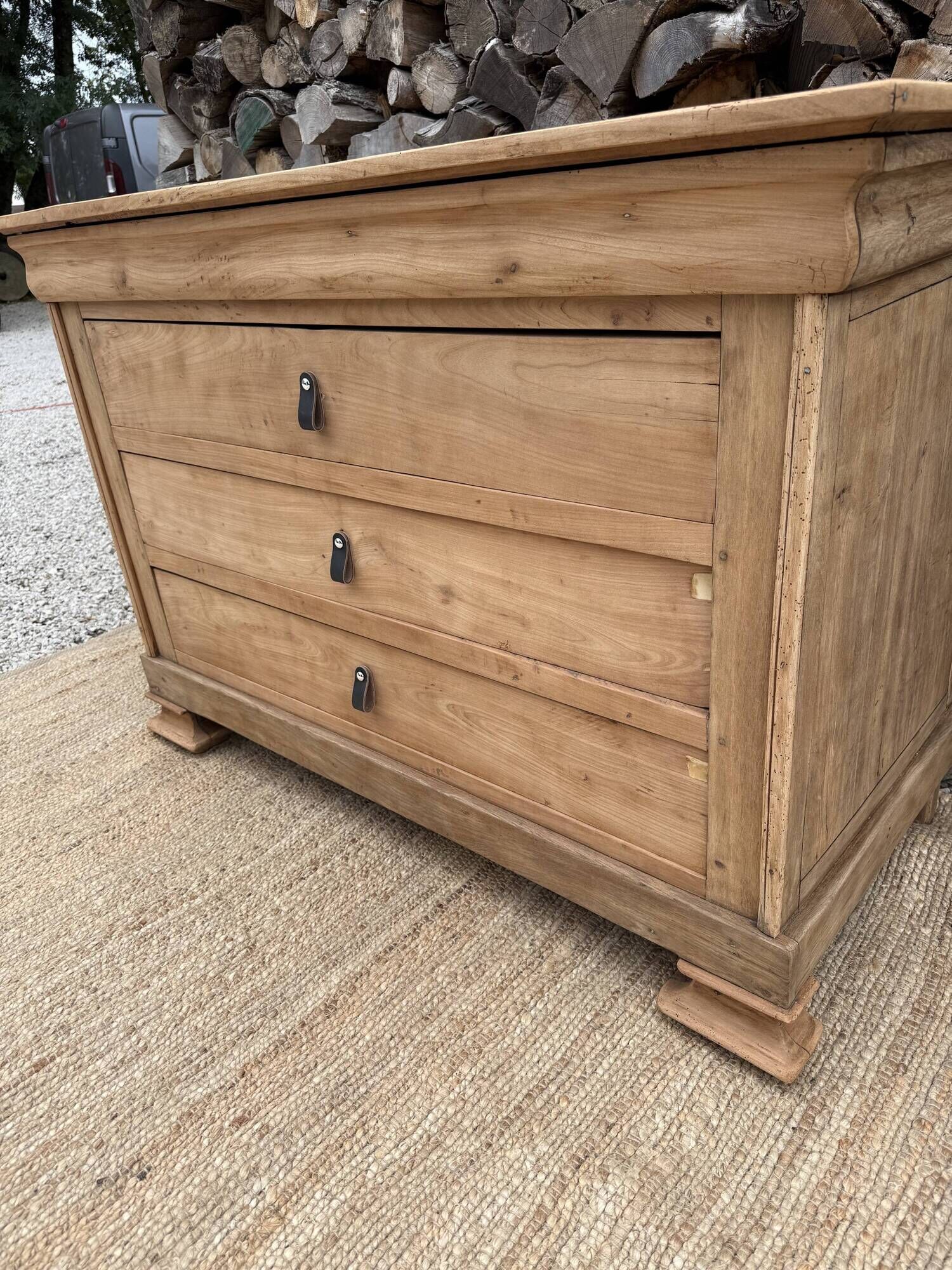 Renovated antique solid wood chest of drawers