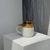 Small two-tone white and brown pitcher Made in China