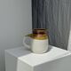 Small two-tone white and brown pitcher Made in China